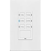 TG 4 Hour Countdown Timer Switch, Light Switch Timer for Bathroom Exhaust Fan, 5 min-2 Hours-4 Hours, Night Light LED Indicator, Neutral Wire Required, UL Listed, Screwless Wall Plate, White