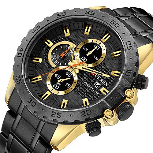 Curren 8334 - Reloj de negocios para hombre (múltiples zonas horarias), color negro - Imagen 3