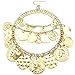 RechicGu Golden Color 1Pair Vintage Tribal Rare Coins Big Hoop Banjara Kuchi Belly Dance Chain Boho Gypsy Dangle Earrings,3.9