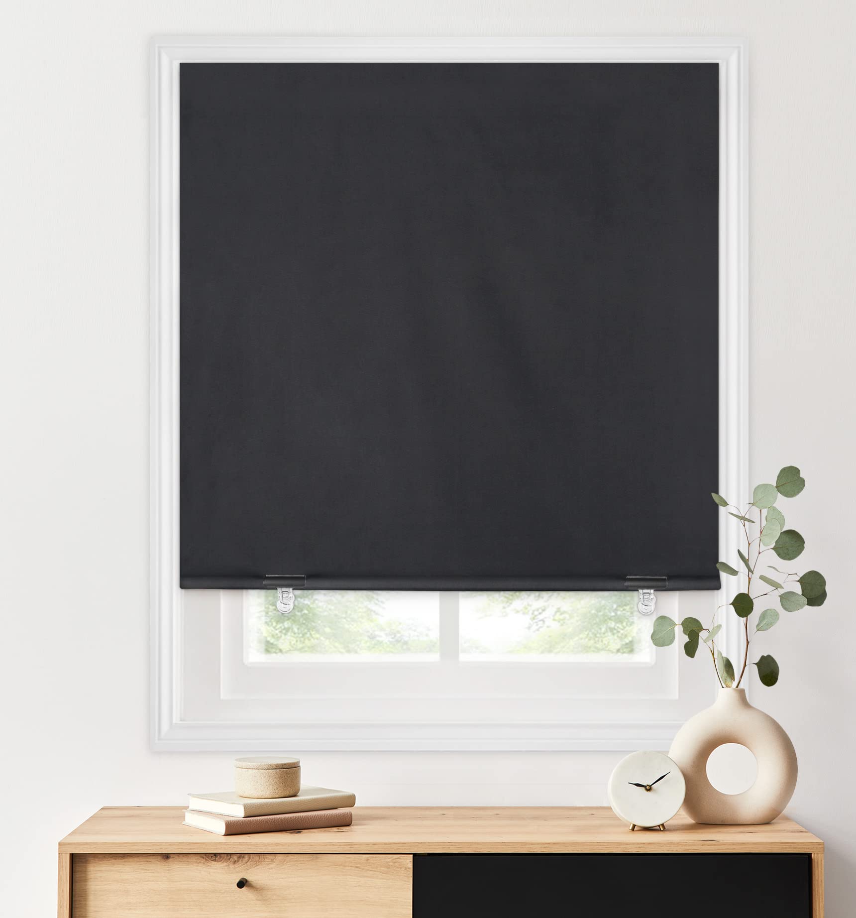 LazBlinds 100 Blackout Roller Shades No Tools No Drill Cordless 