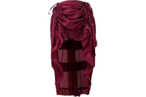 Charmian Women's Steampunk Gothic High Low Cyberpunk Skirt