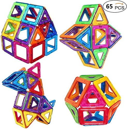 Magnetic Blocks, Magnetic Building Blocks Set 65 PCS, Magnetic Tiles, Educational Toys for Baby&Kids