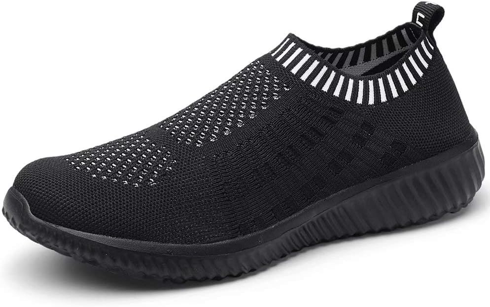 LANCROP Women's Sock Walking Shoes - Comfortable Mesh Slip on Easy Sneakers