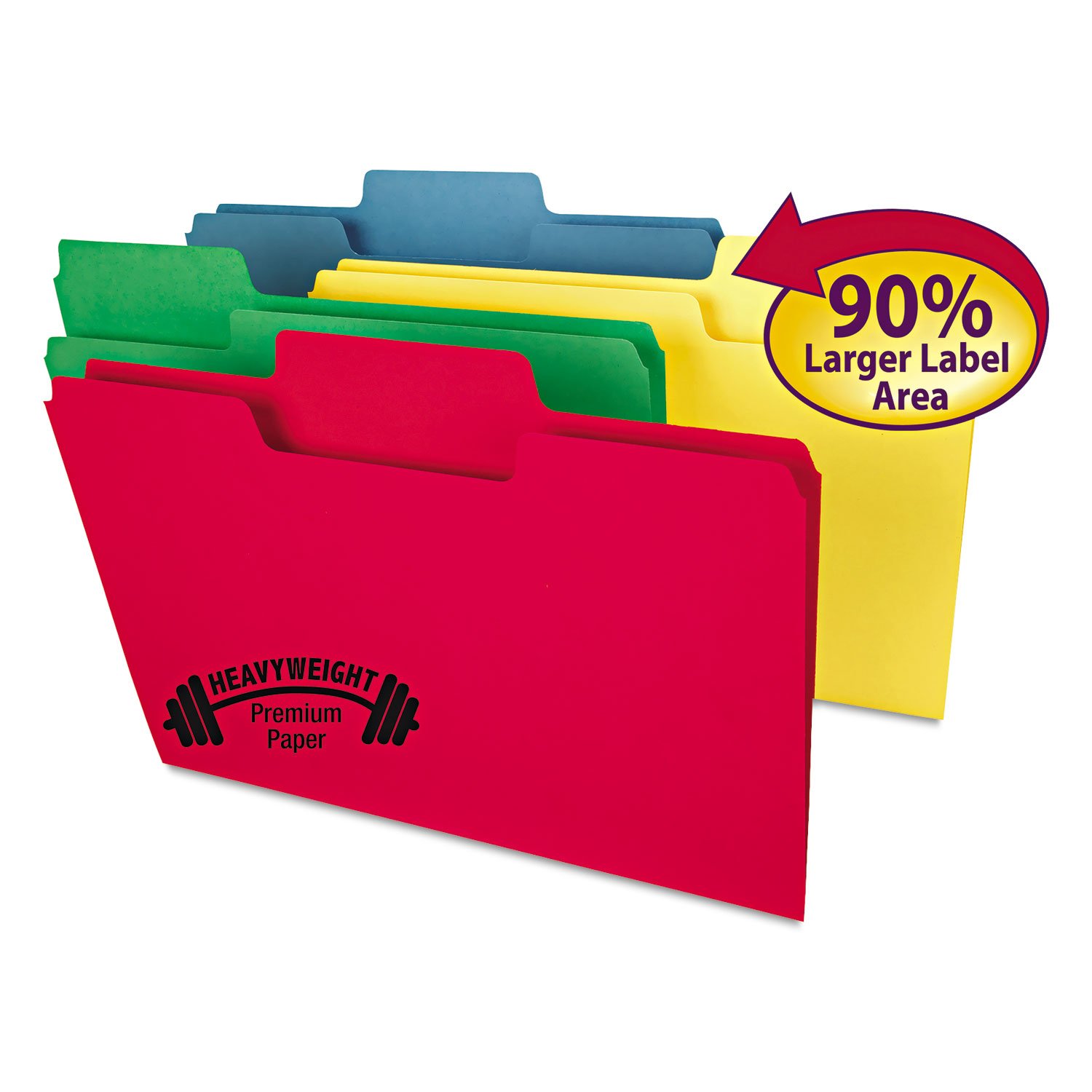 Smead 15410 SuperTab Heavyweight folder Assorted 1/3 Cut