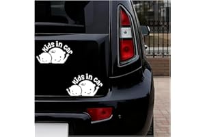 TSUGAMI 2PCS Kids in Car Stickers, Funny Reflective Cute Baby on Board Vehicle Window Bumper Decal, Waterproof Automotive Ext