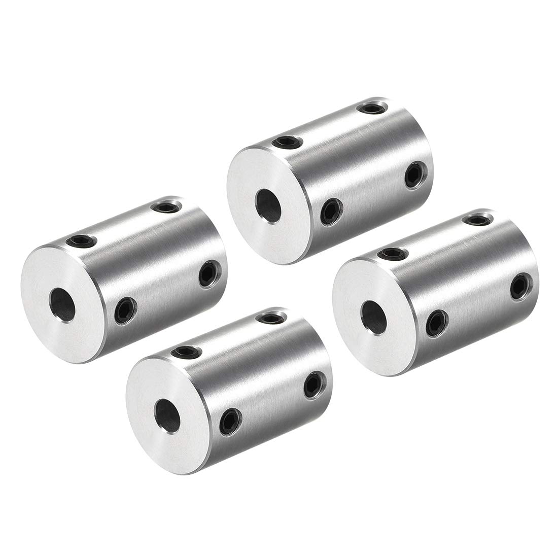 sourcing map 5mm to 5mm Bore Rigid Coupling Set Screw L25XD18 Aluminum Alloy,Shaft Coupler Connector for 3D Printers, Motor Accessories,4pcs