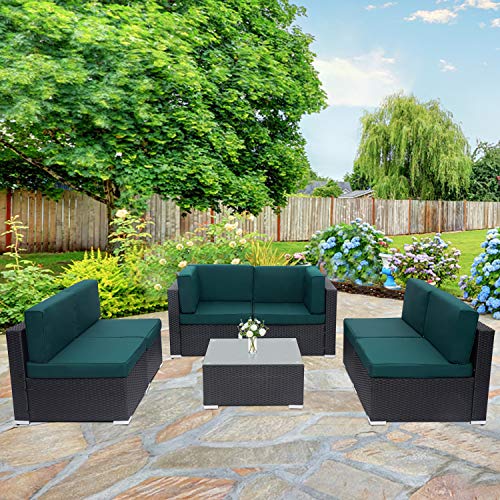 Kinbor Outdoor Patio Furniture Set 7 Piece Sectional Sofa Couch for