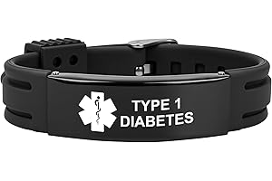 PMORMYY Medical Alert Bracelet for Women Men, Adjustable Medical Alert ID Silicone Wristband for Diabetic D.N.R Pacemaker Epilepsy