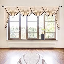 ELKCA Thick Chenille Window Curtains Valance for