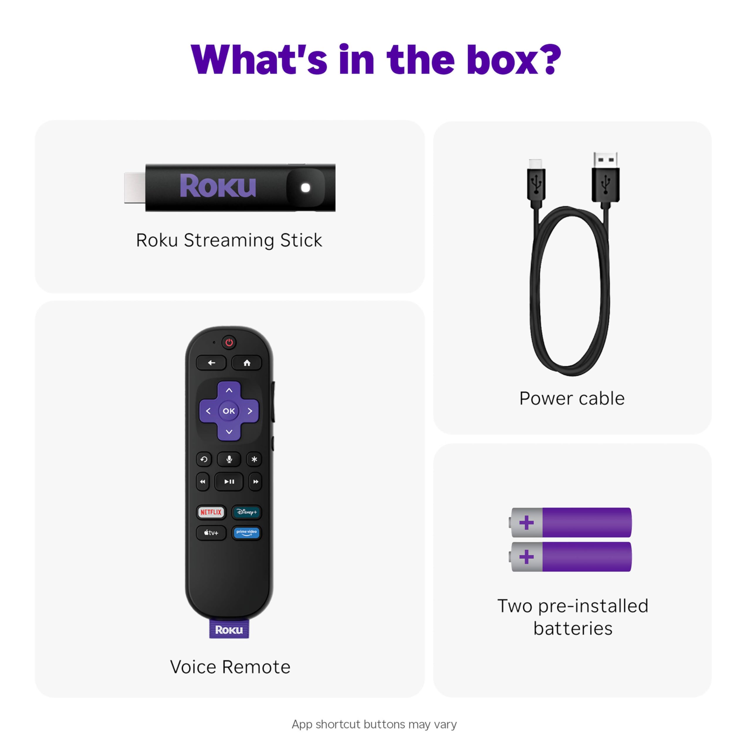 Roku Streaming Stick HD 2025 — HD Streaming Device for TV with Roku Voice Remote, Free & Live TV