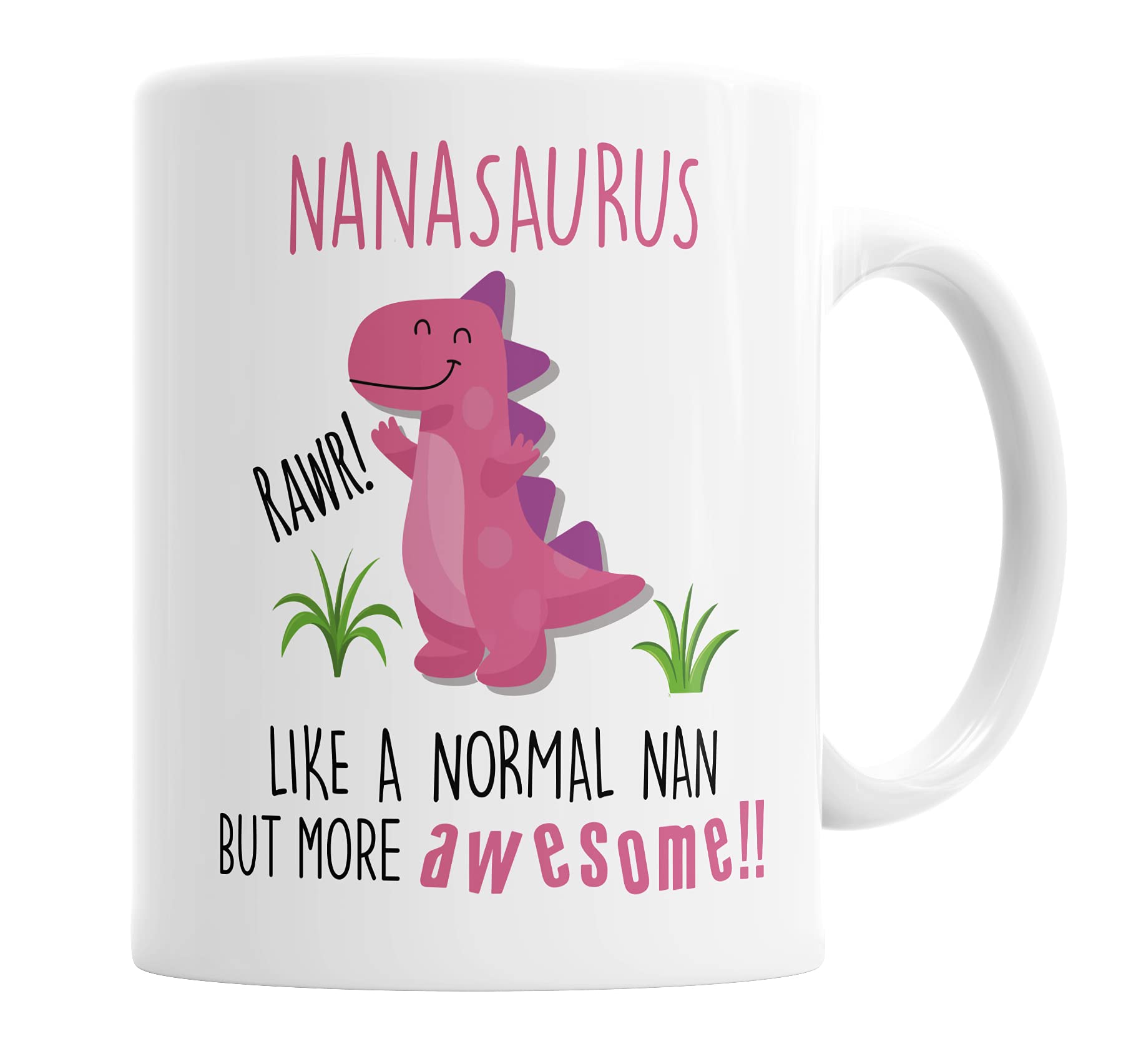 Nanasaurus Mug Nan Dinosaur Cup for Fathers Day Birthday Christmas Funny Mug Present for Nanny