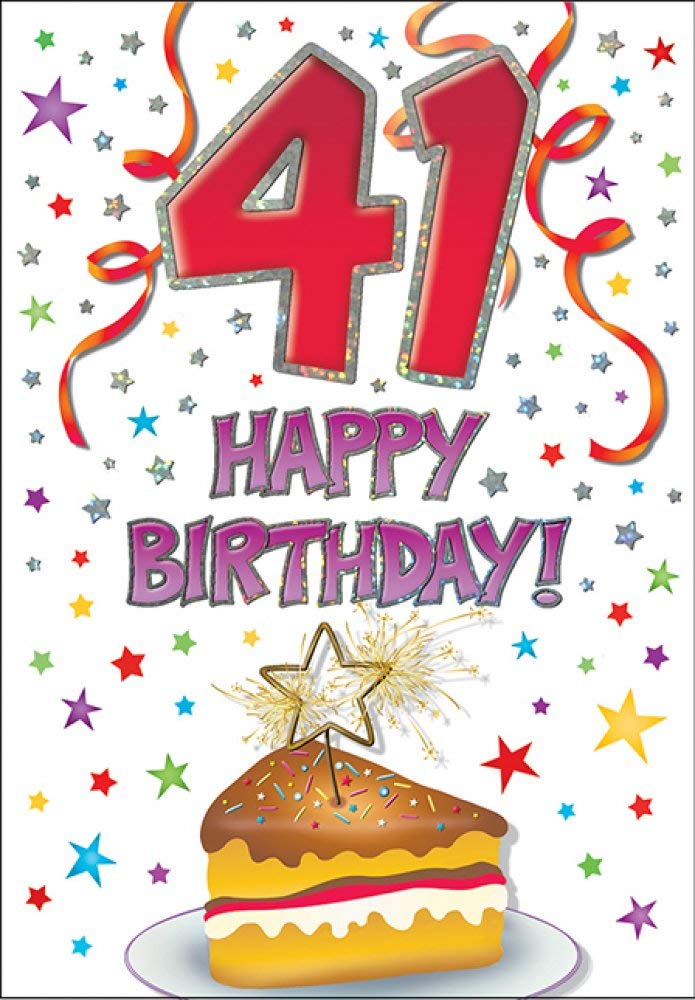 Piccadilly Greetings Modern Milestone Age Birthday Card Age 41-7 x 5 inches, A35047