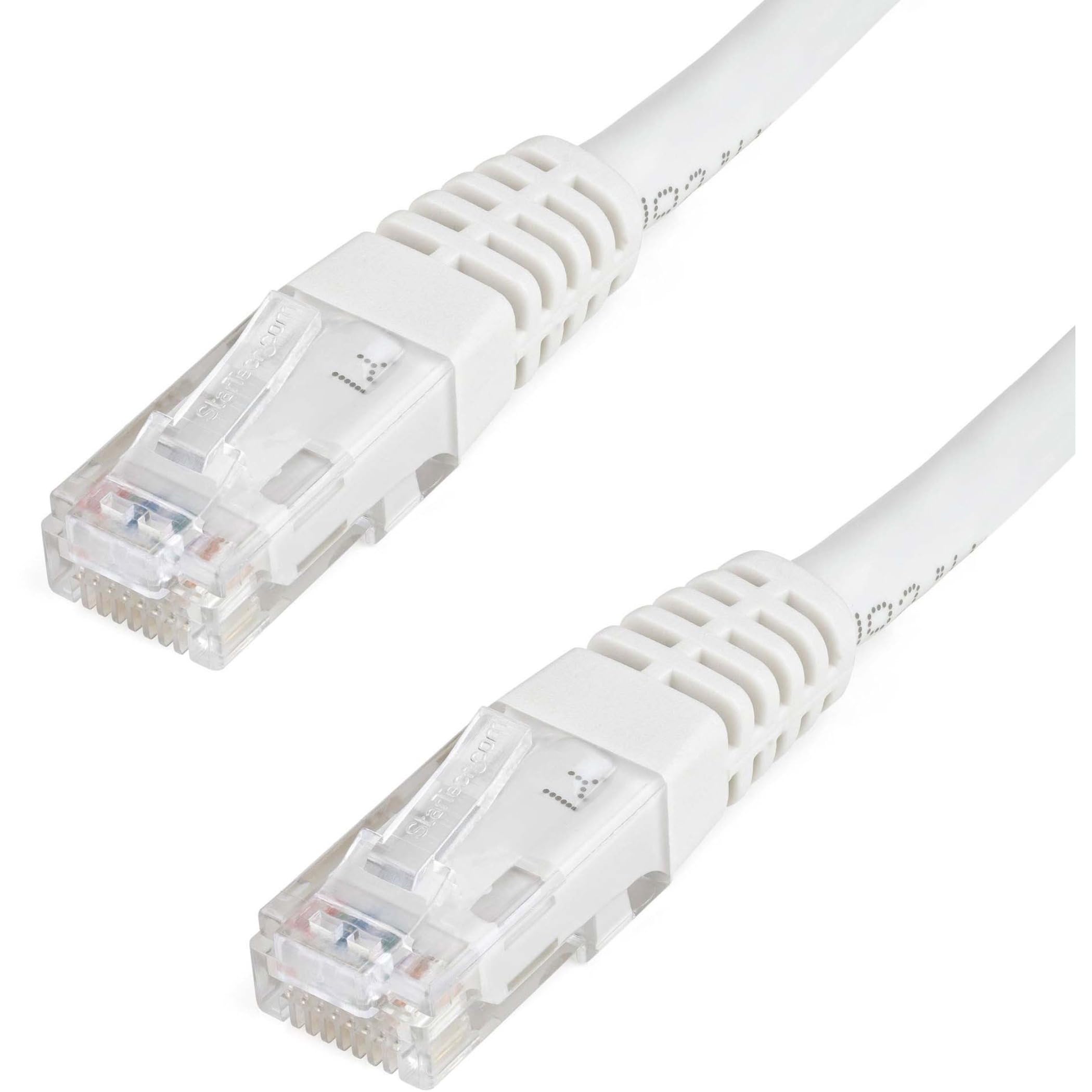 StarTech.com 10ft CAT6 Ethernet Cable - White CAT 6 Gigabit Ethernet Wire -650MHz 100W PoE++ RJ45 UTP Molded Category 6 Network/Patch Cord w/Strain Relief/Fluke Tested UL/TIA Certified (C6PATCH10WH)