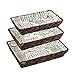 Juvale Wicker Storage Trays - 3-Piece Storage Baskets with Inner Fabric Design, Lined Nesting Shelf Baskets for Kitchen, Bathroom, Bedroom - Small, Medium, and Large