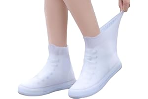Silicone Waterproof Shoe Covers, Reusable Overshoes Non-Slip Water Resistant Overshoes Rain Shoe Covers Foldable Rain Boot fo