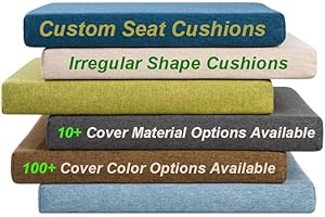 LUXUCURE Custom Bench Cushion for Indoor & Outdoor Furniture, Window Seat Cushion - Rectangular or Irregularly-Shaped, High-R