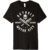 Detroit Michigan Motor City Spark Plug Wings Ride Fast Speed Premium T-Shirt