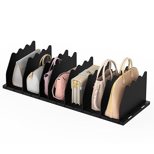 Ronlap Shelf Dividers, Handbag Storage, Closet Shelf, Adjustable Clothing Organizer, Purse Organizer, For Kitchen, Closet, Bathroom, 8 PCS, Black