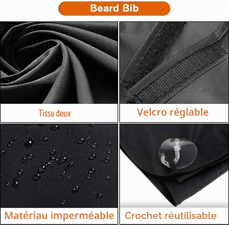 Tablier de Barbe pour Homme, Rasé, Imperméable, Antiadhésif, — photo 5 sur 8