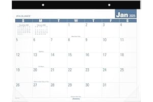 AT-A-GLANCE 2025 Desk Calendar, Monthly, Desk Pad, 21-3/4" x 17", Standard, Easy to Read (SKLP243225)