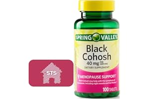 STS HOME Spring Valley Black Cohosh - Menopause Support 40 mg, 100 Count + STS Sticker.