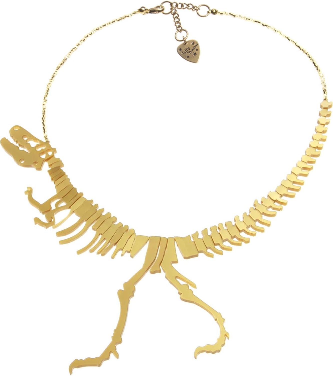 Tatty Devine Dinosaur Necklace in Gold Amazon.co.uk Jewellery