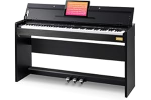 AODSK 88-Key Weighted Hammer Action Digital Piano with Speakers,Furniture Stand and Triple Pedals,Beginner's Course - B-85