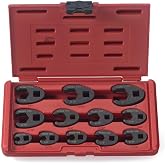 Neiko 03323A Crowfoot Wrench Set 1/2" and 3/8&rdquo; Drive, 12 Piece, SAE Crows Foot Wrench Sizes 5/16&rdquo; to 1&rdquo;, Chrome-Moly Flare Nut Wrench Set