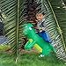 Halloween T-Rex Costume Inflatable Dinosaur Suit Halloween Dino Theme Party Dress Blow Up Costume Adult/Child (Child Green)