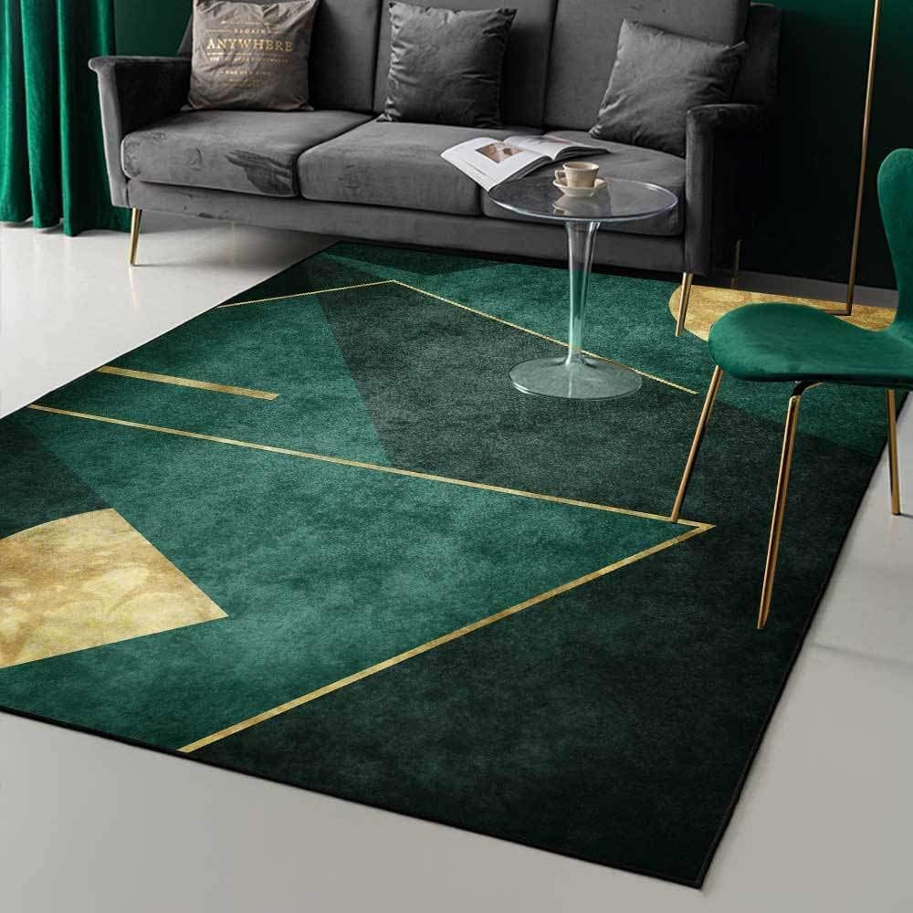Bluemeow Rugs Modern Carpet for Living room Bedroom Dark green simple