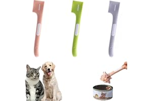 Sheldamy 3 Pack Pet Food Can Spatulas, Mini Mixing Spoon to Ladle out Canned Food for Dogs and Cats