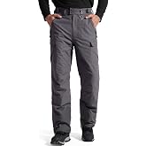 FREE SOLDIER Men's Waterproof Snow Ski Pants | Winter Skiing Snowboarding Pants with Zipper Pockets, Breathable Warm Windproof Snow Pants for Men, Insulated Pants