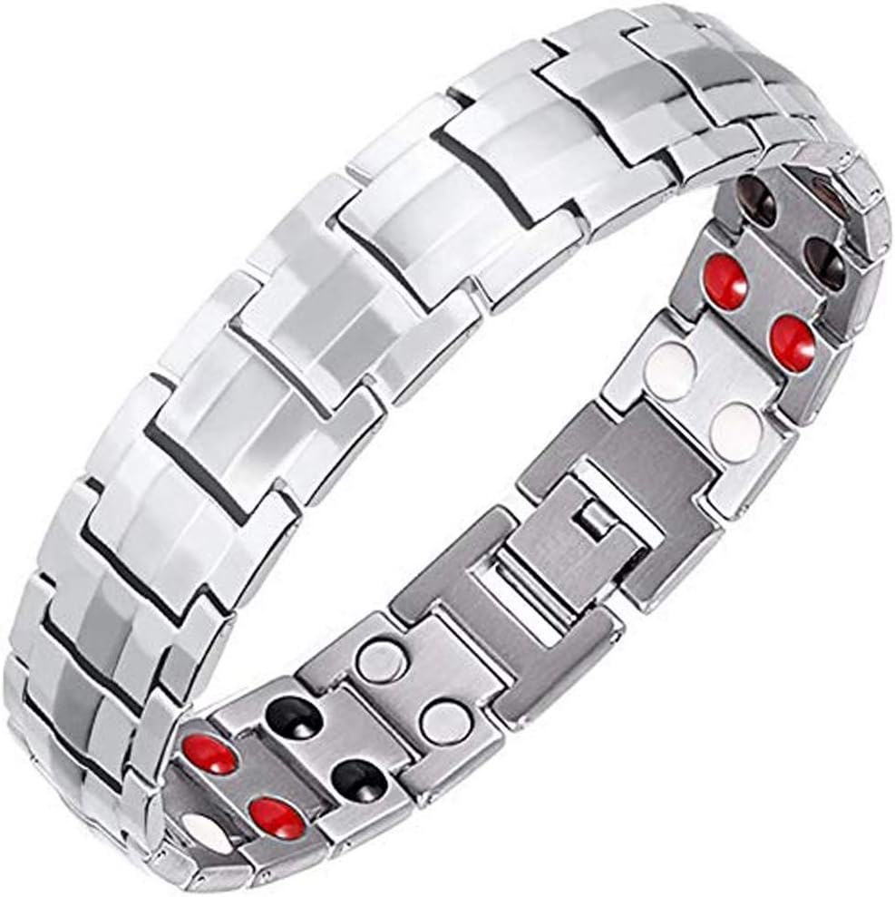 Mens Magnetic Therapy Bracelets Double Strong Health Magnets for Arthritis Pain Relief