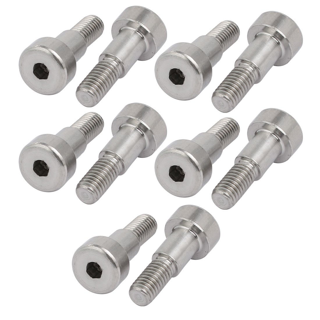 Sourcingmap 10pcs 304 Stainless Steel Hex Socket Shoulder Bolt 6mm Shoulder Dia 8mm Shoulder Length M5 Thread