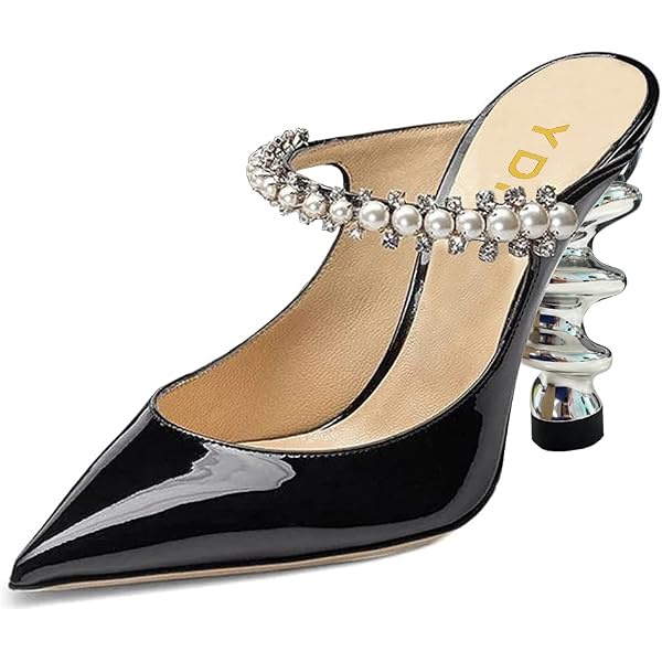 TNXZ Women's Pointed Toe Kitten Heel Wedding Shoes – Satin Ankle Strap Pumps With Rhinestones, 2.36" Heel For Bride & Prom