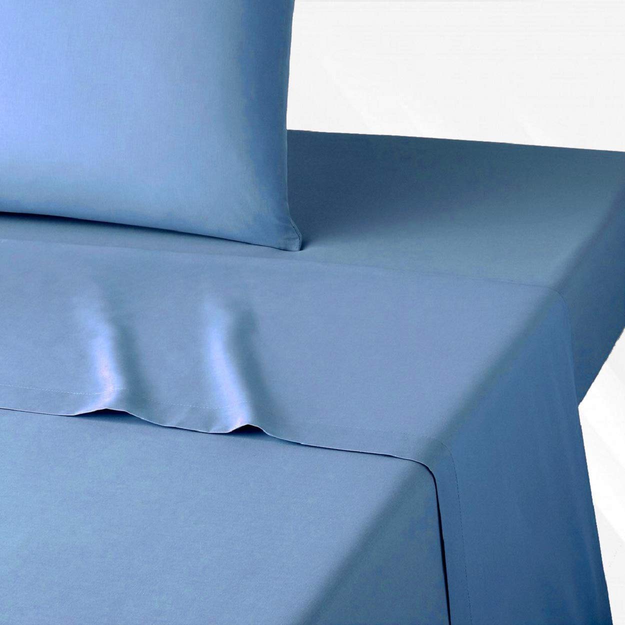 Bronwen Mathews® Blue Pillow Cases 200 Thread Count 100% Egyptian Cotton Plain Dyed (Housewife Pillowcases)