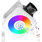 OREiN 3-in-1 Bathroom Exhaust Fan with Bluetooth Speaker &amp; LED Light, 110/160 CFM Quiet Ventilation Fan, 1500LM, 2700K-6500K Adjustable, Night Light, Remote Control, 11.39" x 10.42" Ceiling Cut-Out