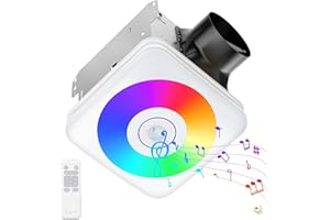 OREiN 3-in-1 Bathroom Exhaust Fan with Bluetooth Speaker & LED Light, 110/160 CFM Quiet Ventilation Fan, 1500LM, 2700K-6500K Adjustable, Night Light, Remote Control, 11.39" x 10.42" Ceiling Cut-Out