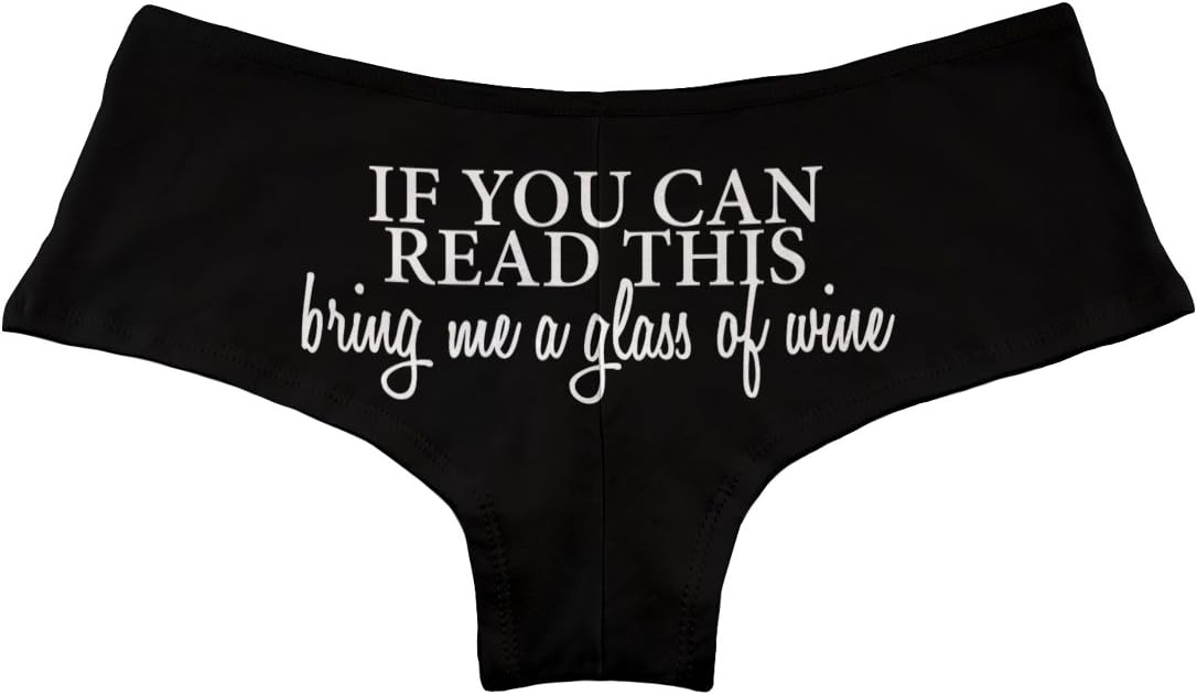 Decal Serpent If You Can Read This Bring Me A Glass of Wine Funny Women's Boyshort Underwear Panties