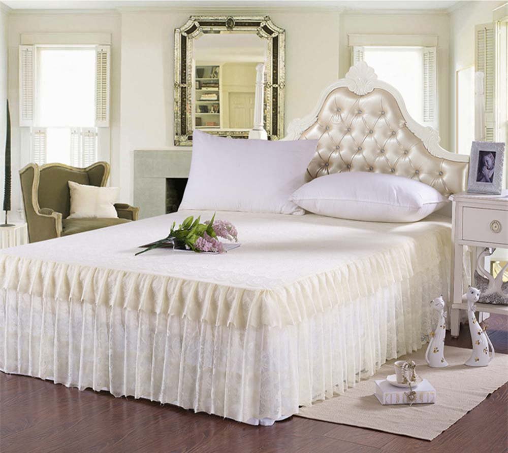 Princess Romantic Lace Bedding Fitted Sheet Bed Skirt Valance Twin