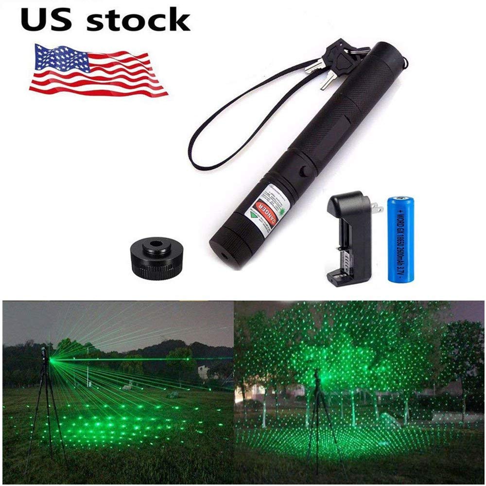 Verkioa Tactical Green Hunting Rifle Scope Sight Laser Pen, Demo Remote Pen Pointer Projector Travel Outdoor Flashlight, LED Interactive Baton Funny Laser Toy