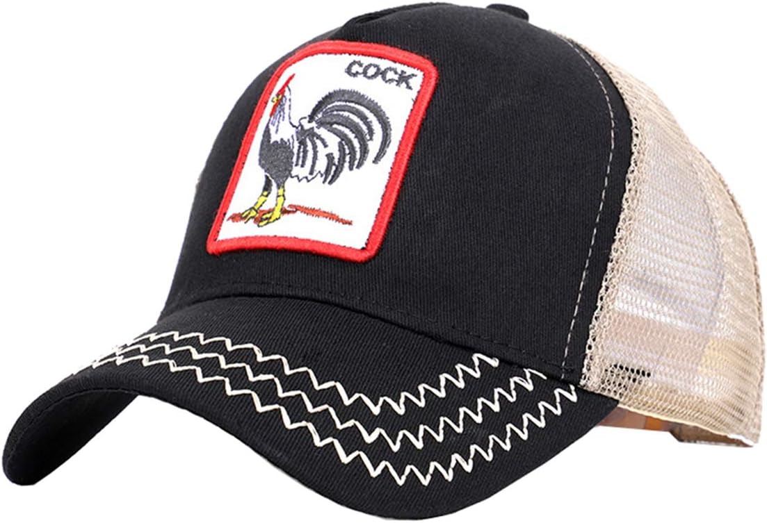 Cock-Trucker Animal Hats Mesh Unisex Embroidered Snapback Adjustable