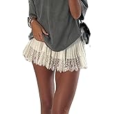 Women Floral Lace Slip Mini Skirts Y2k Low Waist Ruffle Layered Pleated Skirts Tiered Short Skirt Fairy Underskirt