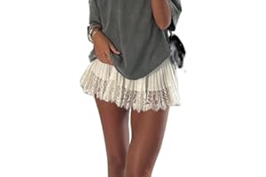 SASTIANAEN Women Floral Lace Slip Mini Skirts Y2k Low Waist Ruffle Layered Pleated Skirts Tiered Short Skirt Fairy Underskirt