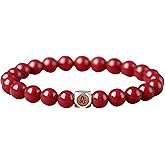 Chiorgone Cinnabar Zodiac Patron Buddha Bracelet, Feng Shui Spiritual Amulet for Women, Natural Stone Good Luck Jewelry.