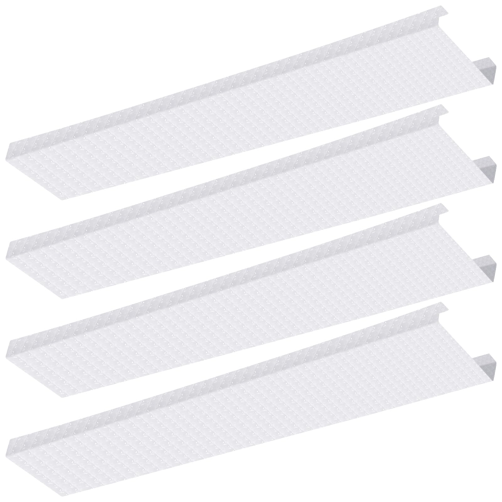 Photo 1 of **missing one**Beeveer 4 Pcs 48 Inch Fluorescent Light Fixture Covers Replacement Wrap Around Light Cover 4ft Two Bulb Replacement Lens Transparent Square Lenses for 4ft LED Ceiling, Home Kitchen Room