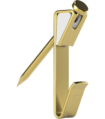 20 Colgadores De Pared Push Pin ADS – Enchapados En Latón – Aguantan 40 Lbs – Muestra De Hardware Incluida