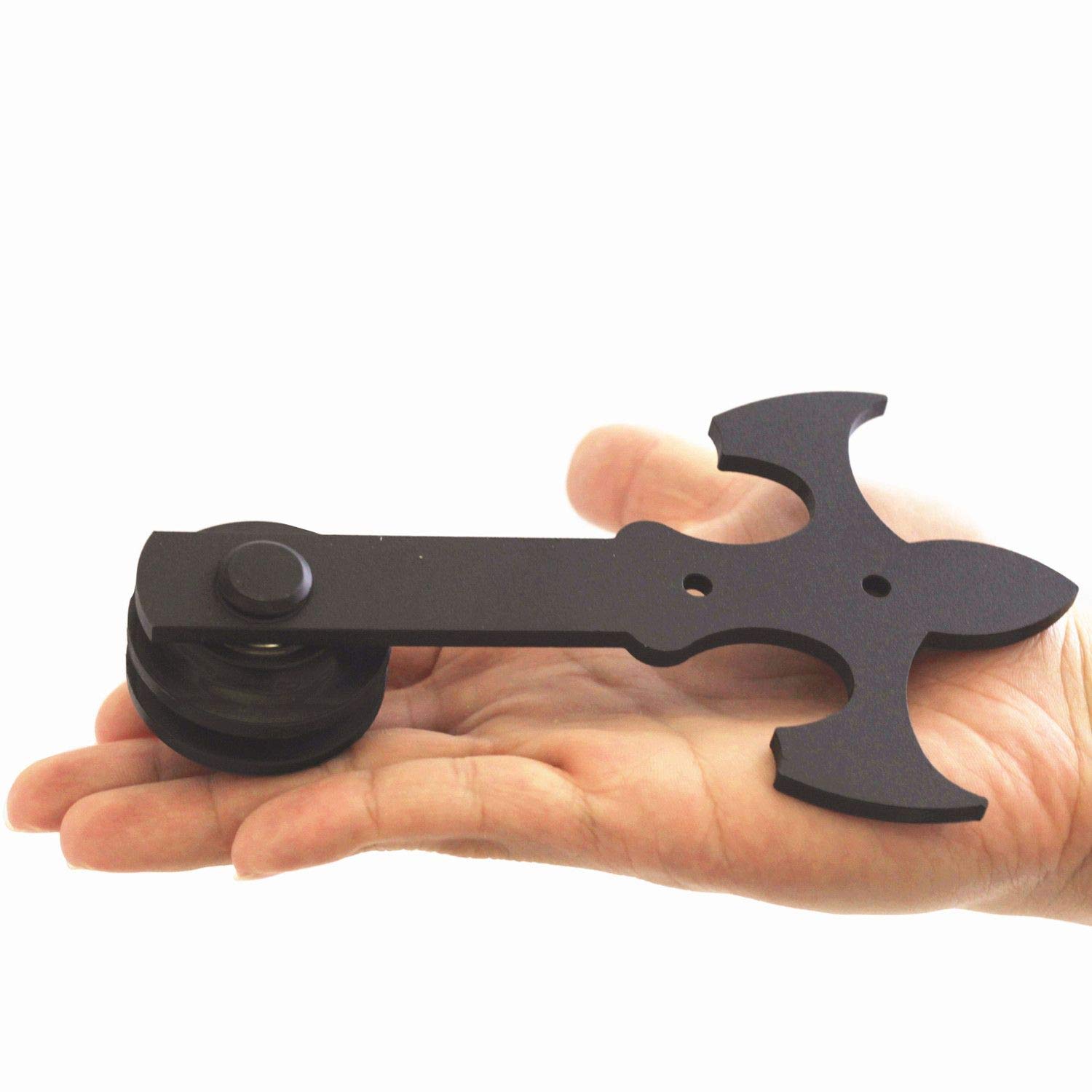 Homacer Sliding Barn Door Hardware Mini Standard Single Track Bypass Kit Black Rustic Cabinet TV ...