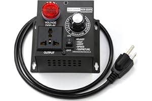 ZOWZEA AC Motor Speed Controller 120V ,Variable Speed Controller & Fan Speed Controller with Rheostat,Variable Voltage Regulator Router for Electric Motors-15A 110V, Black