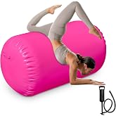 Heipigo Gymnastics Barrel, 47.2x23.6"/47.2x31.5" Inflatable Air Roller Tumble Barrel for Back Handspring Training, Tumbling Cheerleading Yoga Gym, with Manual Air Pump Indoor &amp; Outdoor Use